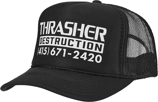 Thrasher Destruction Trucker Hat Adj-Black