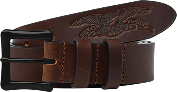 Anti-Hero Basic Eagle Leather Belt S/Md 42" Brown/Blk