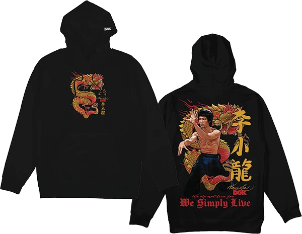 Dgk - Bruce Lee Lil Dragon Fleece Hd/swt M-black - Skateboard Sweatshirt