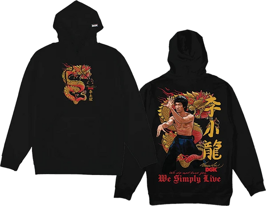Dgk - Bruce Lee Lil Dragon Fleece Hd/swt M-black - Skateboard Sweatshirt