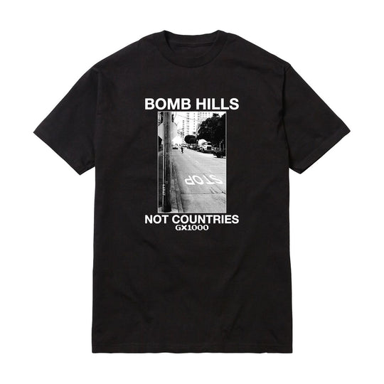 GX1000 Bomb Hills Not Countries Black/White Tee