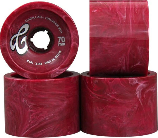 Cadillac Cruisers Maroon Marble 70MM 80A (Set of 4)