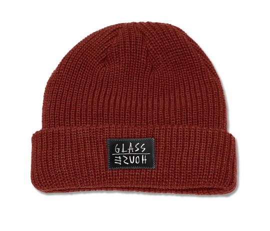 Glass House Memo Label Roll Up Beanie Brick