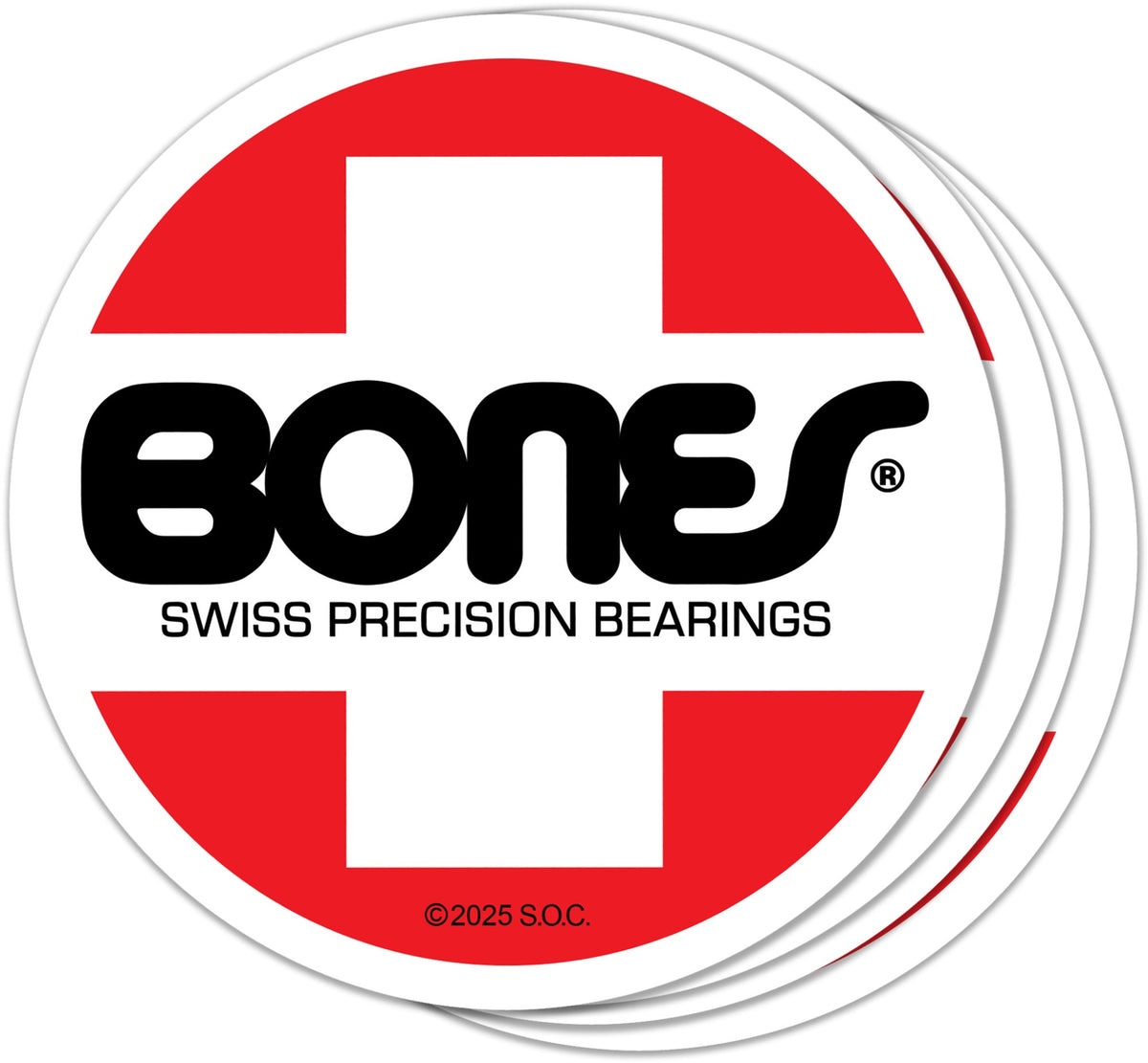 Bones OG Swiss Circle 3" Sticker