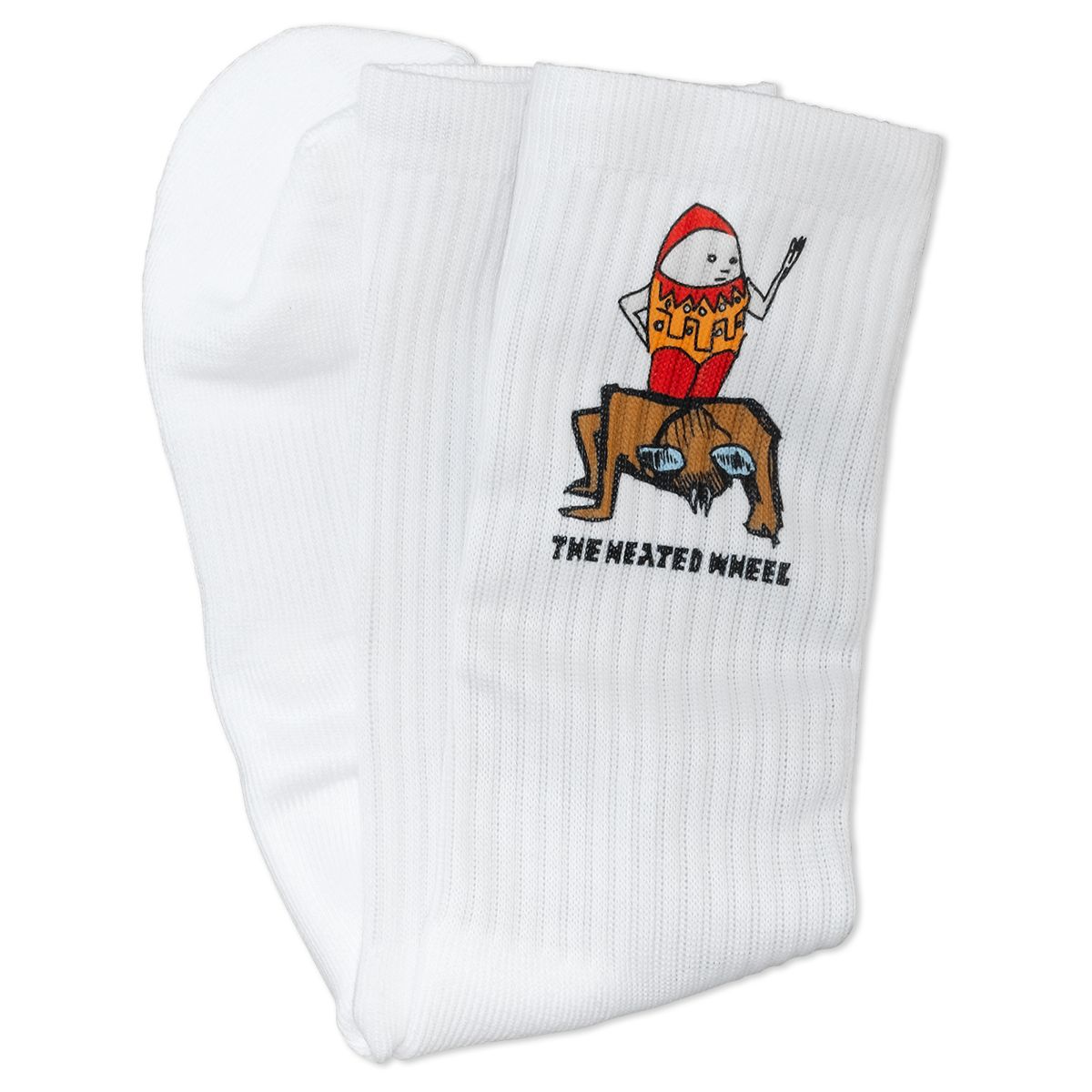 The Heated Wheel Spider Tamer Premium Socks White