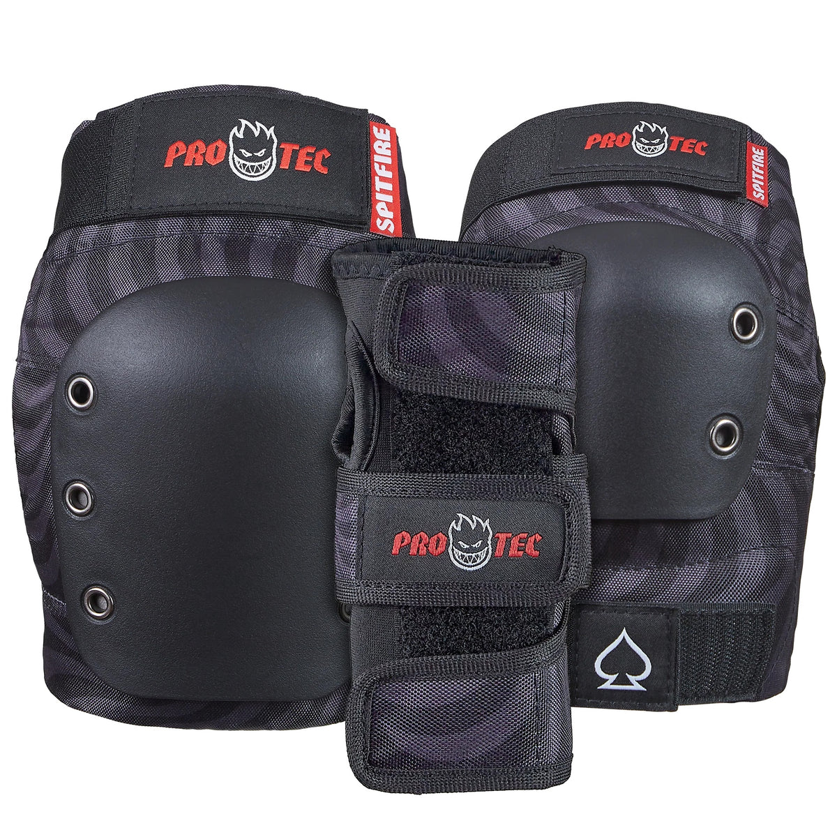Pro Tec Street Junior 3 Pack Pad Set Spitfire Signature Edition Black Swirl Youth Small