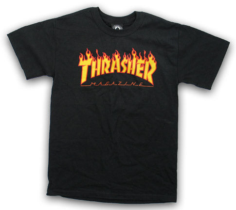Thrasher Flame Black Tee