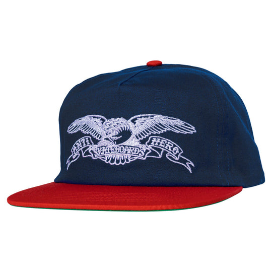 Anti-Hero Basic Eagle Snapback Hat Navy/Red