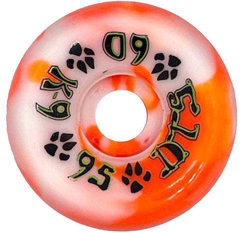 Dogtown K-9 80'S Orange/White Swirl Wheels 60MM 95A (Set of 4)