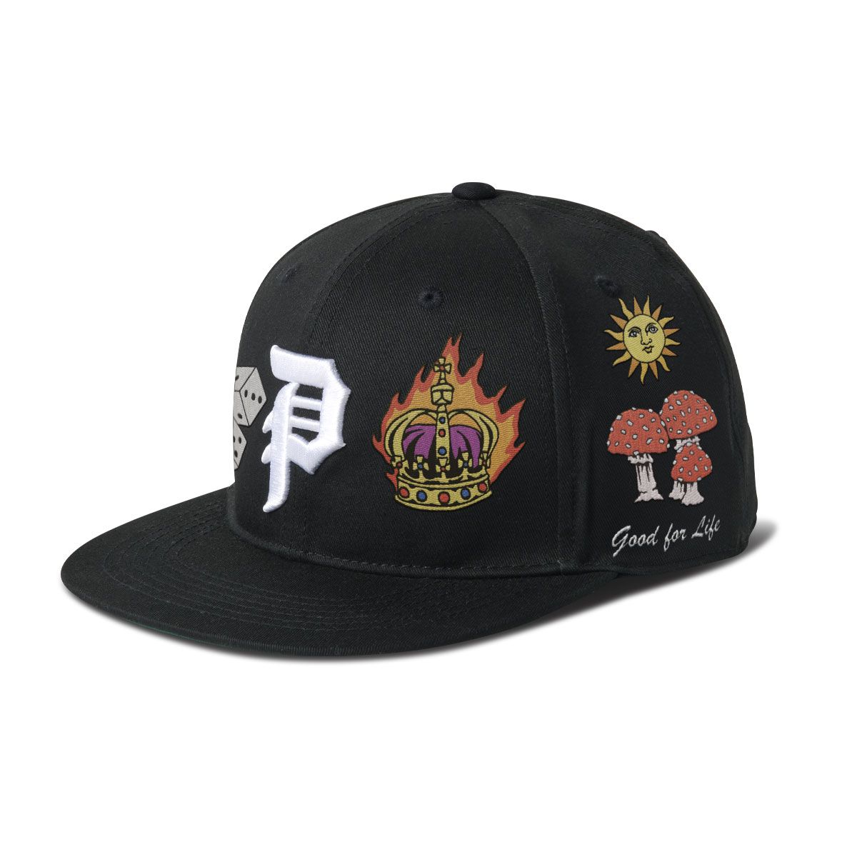 Primitive Signs Snapback Hat Black