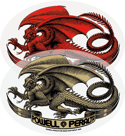 Powell Oval Dragon Sticker