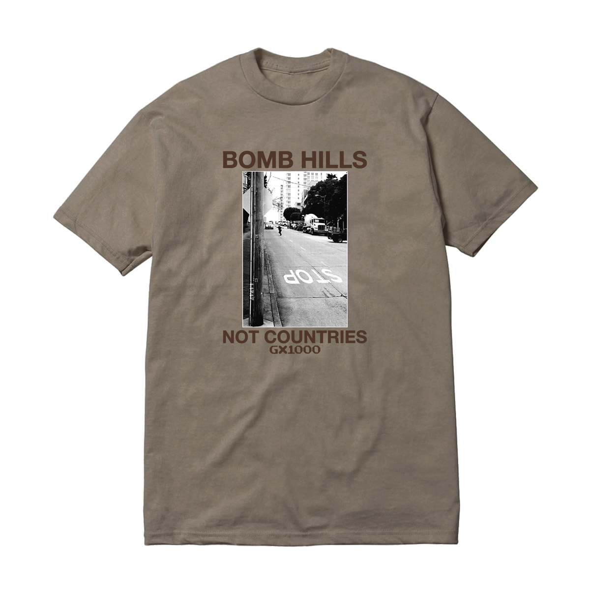 GX1000 Bomb Hills Not Countries Desert Green/Brown Tee