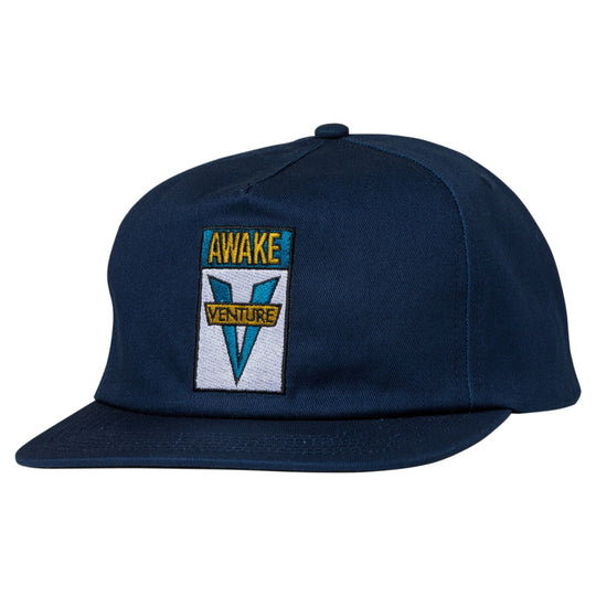Venture Awake Snapback Hat Navy/Teal/Gold