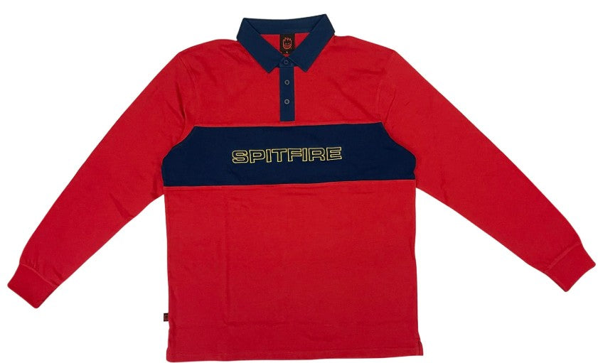 Spitfire Geary Red/Navy Rugby Shirt