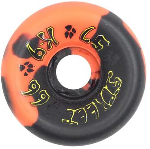 Dogtown K-9 80'S Orange/Black Swirl Wheels 57MM 99A (Set of 4)