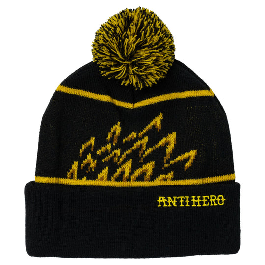 Anti-Hero Full Eagle Pom Beanie Black/Yellow