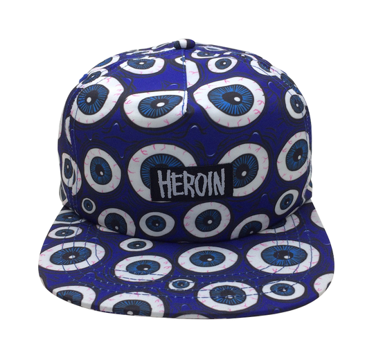 Heroin Eyes Snapback Hat Royal Blue