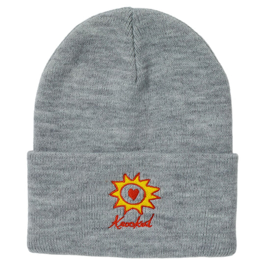 Krooked Sun Heart Cuff Beanie Grey