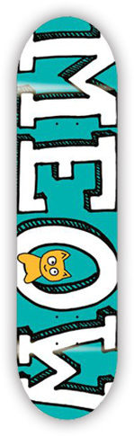 Meow Team Logo Teal Deck 7.75