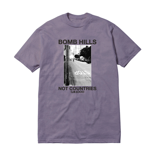 GX1000 Bomb Hills Not Countries Lilac Chalk Tee