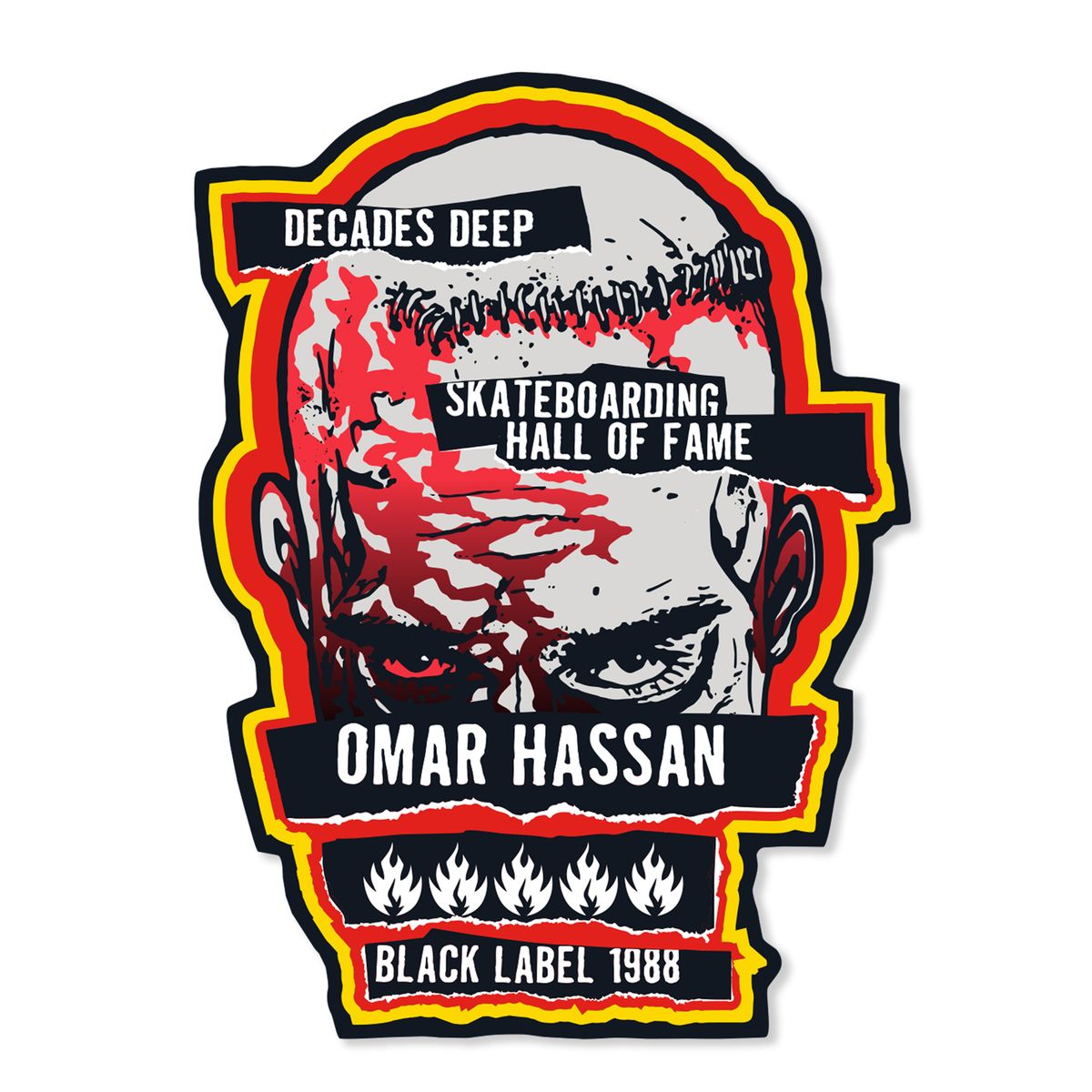 Black Label Omar Hassan Never Stop Shof Sticker