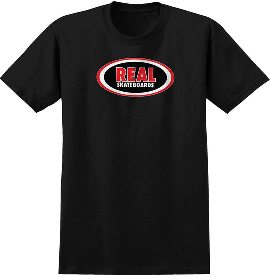 Real Oval Black/Red/White Tee