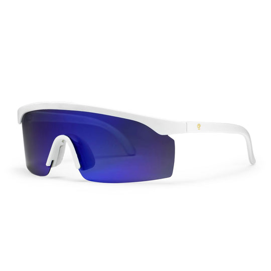 Chpo Lelle White/Blue Mirror Sunglasses