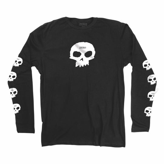 Zero Single Skull Black Long Sleeve Tee