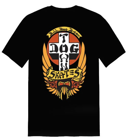 Dogtown OG Bull Dog Orange Wings Black Tee