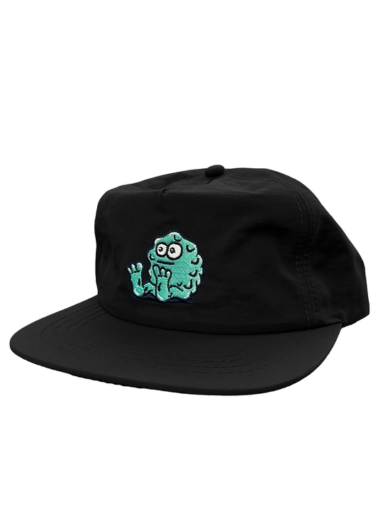 Snot Booger Logo Nylon Snapback Hat Black
