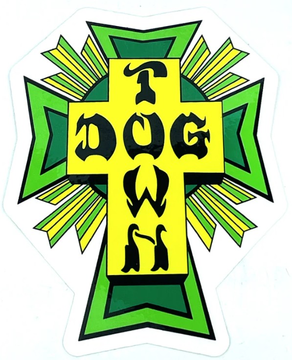 Dogtown Cross Logo Green 4" Sticker