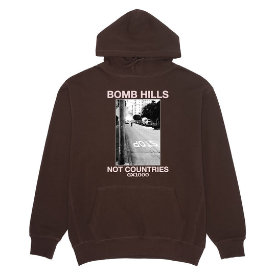 GX1000 Bomb Hills Not Countries Brown/Rose Hoodie