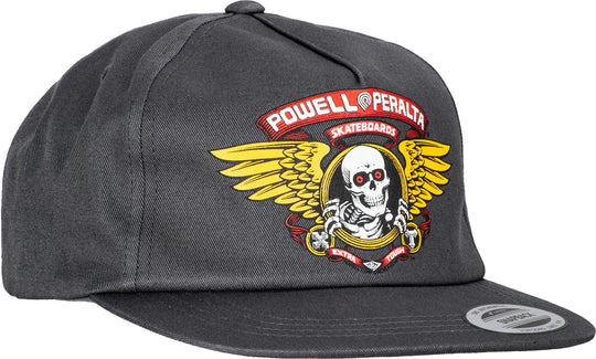 Powell Winged Ripper Snapback Hat Charcoal