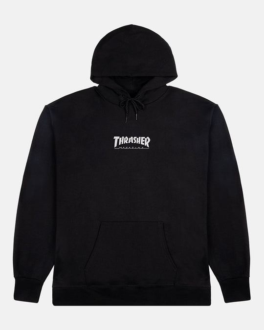 Thrasher Embroidered Mag Logo Black Heavyweight Hoodie