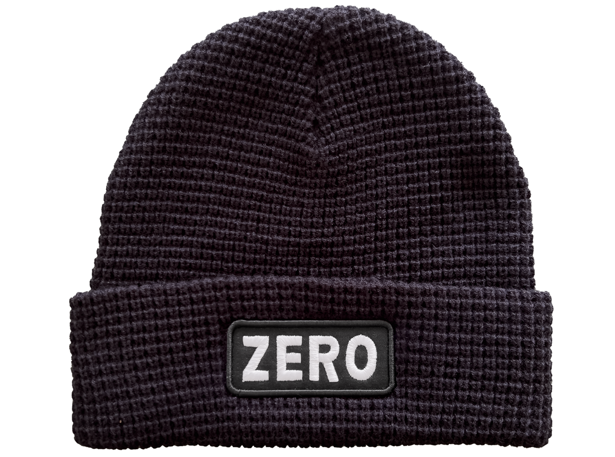 Zero Army Patch Waffle Beanie Black