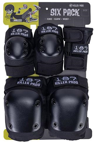 187 Killer Pads 6 Pack Black