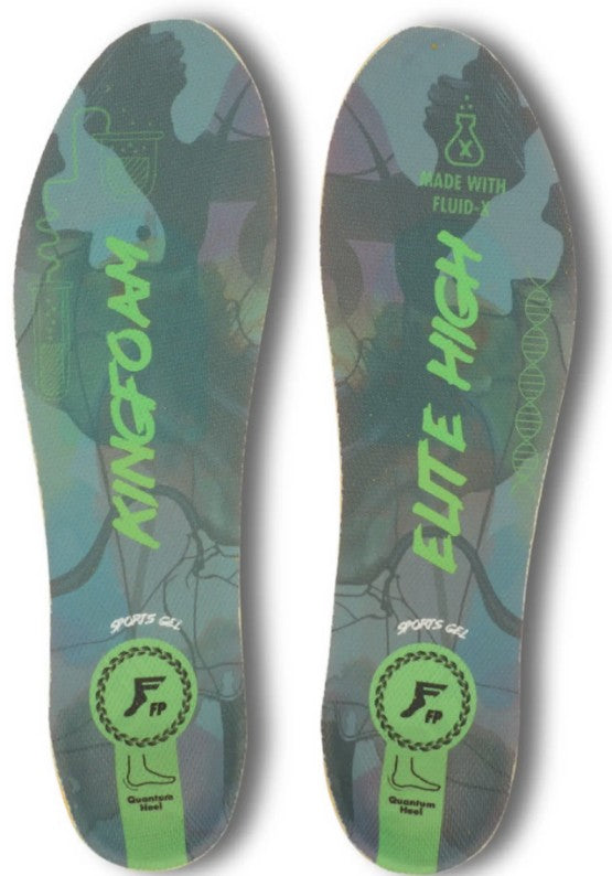 Footprint Kingfoam Elite Quantum Heel Sport Grey High 5MM TOE/10MM Heel Insoles Large (8-14.5)