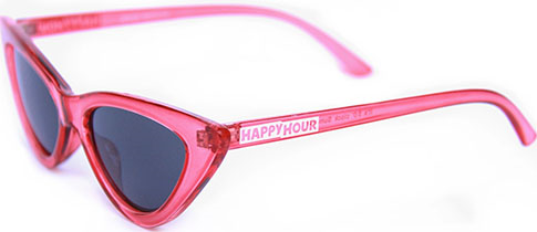 Happy Hour Space Needles Clear Gloss Red Sunglasses