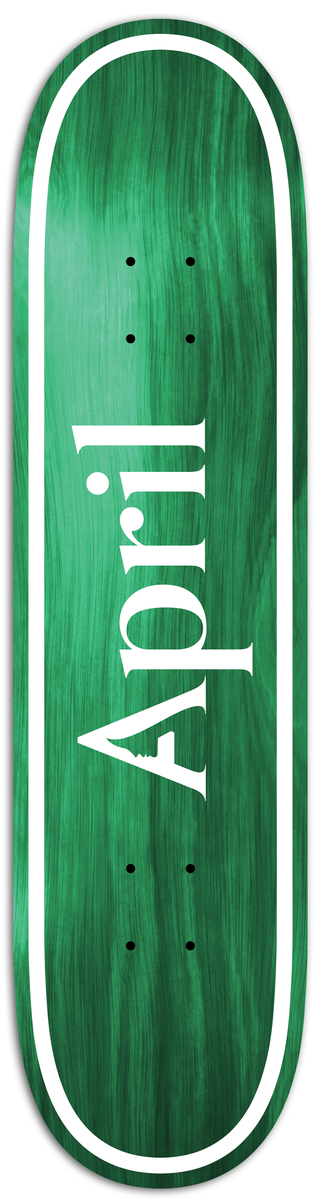 April Team OG Logo Green Twin Tail Deck 8.25
