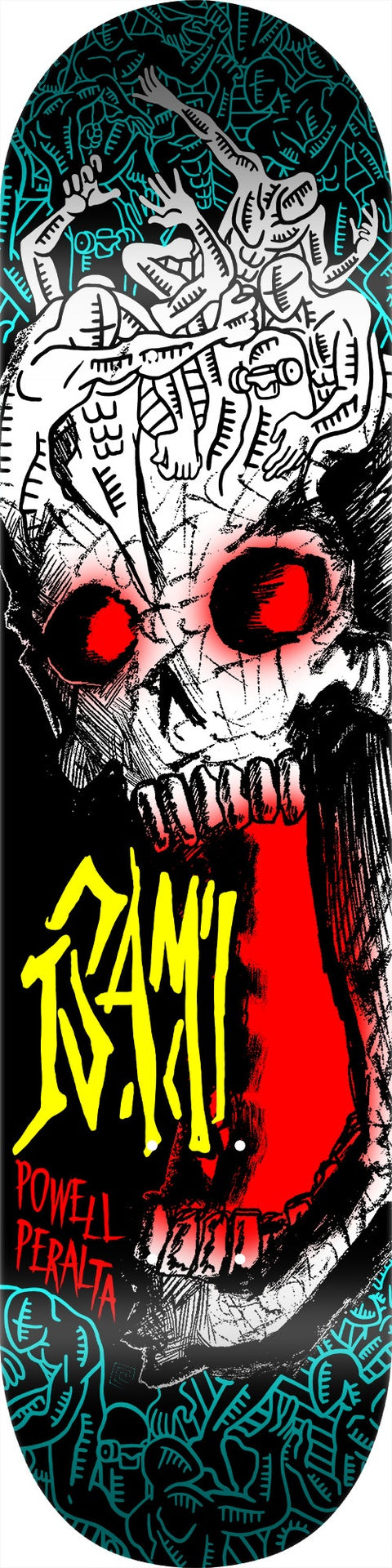 Powell Isamu Yamamoto Skull Freestyle Deck 7.25 X 29.9