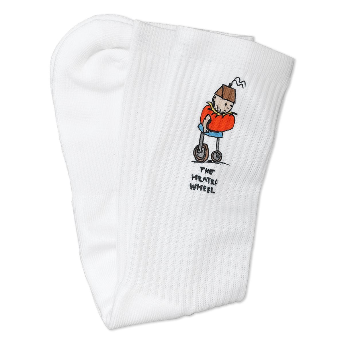 The Heated Wheel People Mover Premium Socks White