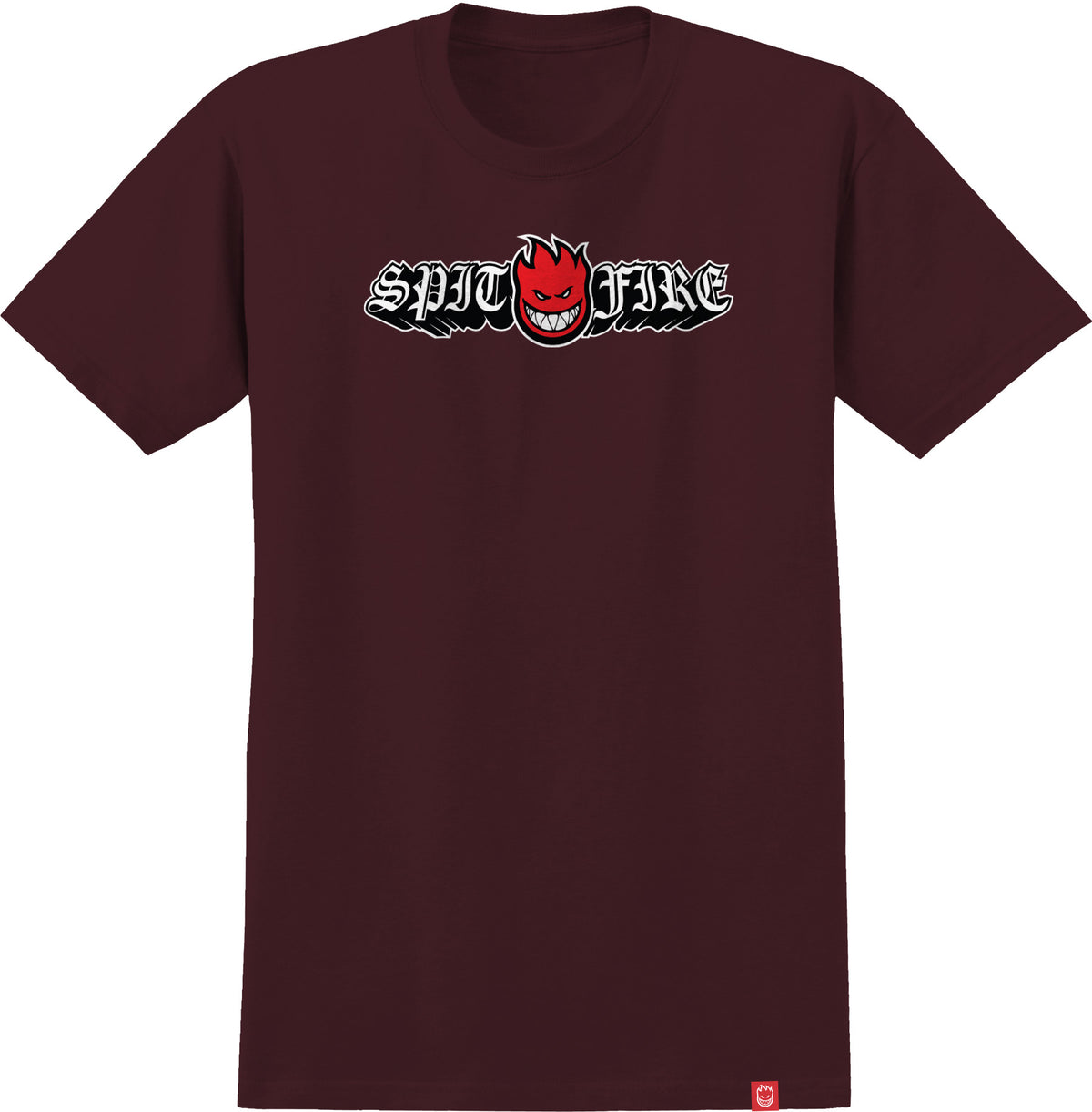 Spitfire Old E Drop Bighead Burgundy Tee