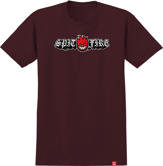 Spitfire Old E Drop Bighead Burgundy Tee