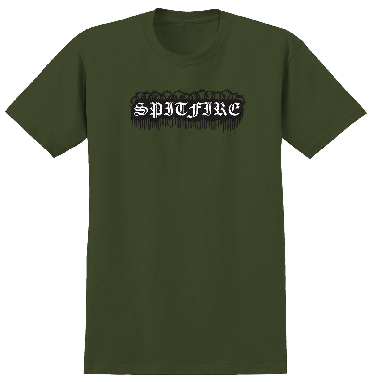 Spitfire Old E Barbed Military Green Tee