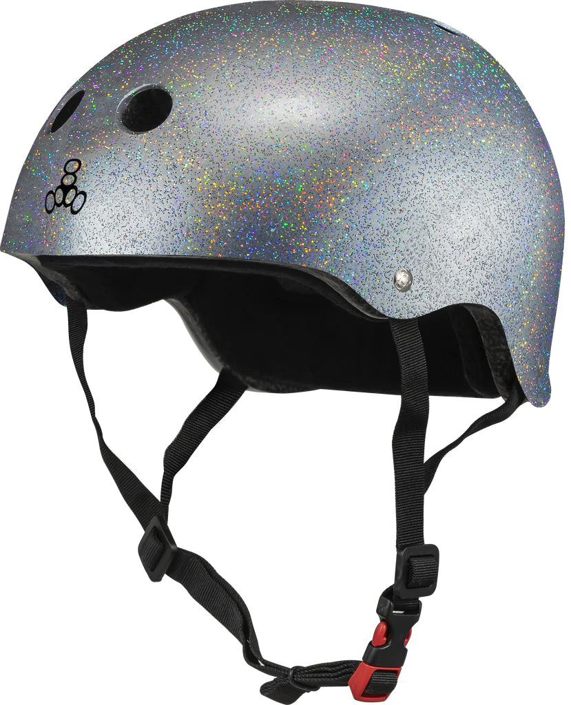 Triple 8 Helmet Certified Sweatsaver Silver Glitter XL/XXL