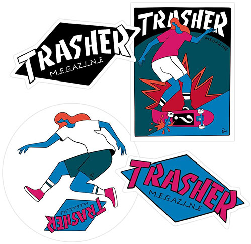 Thrasher Trasher Sticker 4 Pack