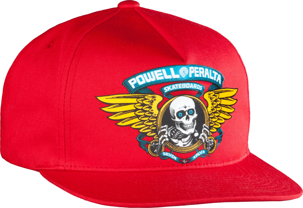 Powell Winged Ripper Snapback Hat Red
