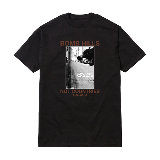 GX1000 Bomb Hills Not Countries Black/Brown Tee