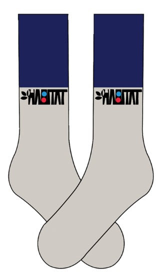 Habitat Contrast Cuff Socks Blue/White