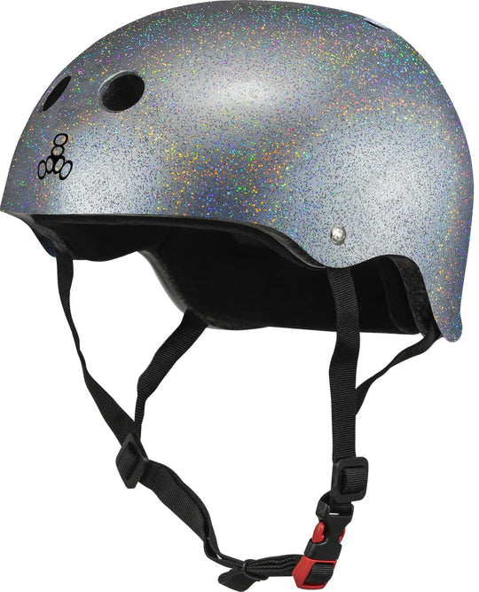 Triple 8 Helmet Certified Sweatsaver Silver Glitter XS/S